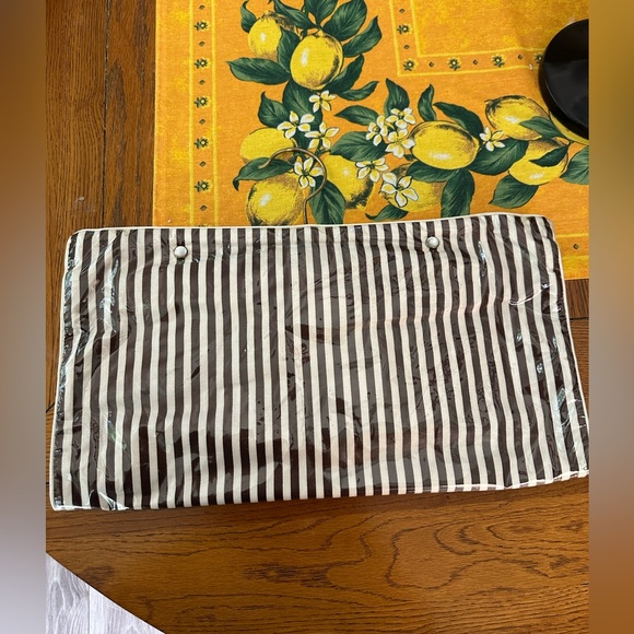 Vintage Large HENRY BENDEL Travel Striped Jewelry Cosmetic Organizer Bag NWT - Picture 5 of 9